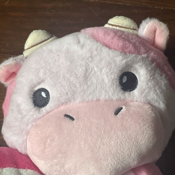10" Play Right Hug Me Plush Pink I Love Moo Cow Toy Animal - Picture 2 of 8